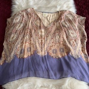 Anthropologie silk bohemian blouse
